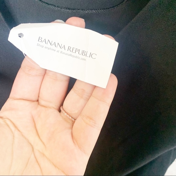 Banana Republic Black Fringe Feather Bottom Tank Blouse Dress Size XS NWT - Picture 7 of 12